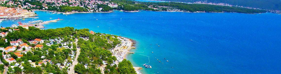 Overview of the camping on the island of Krk in Croatia